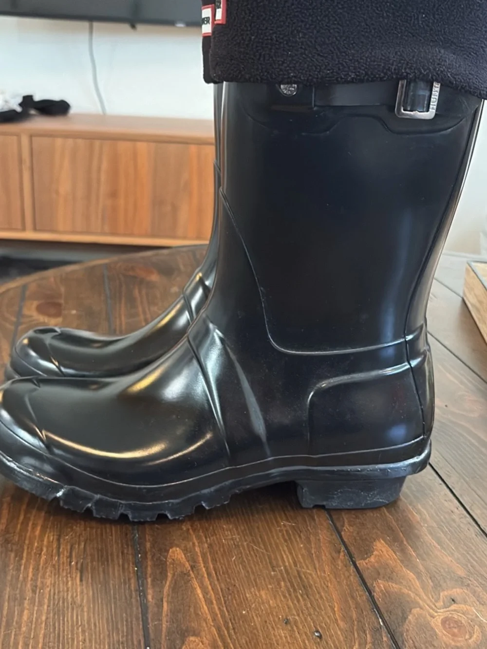 Hunter Black Womens Waterproof Rain & Snow Boots with Fleece Cuff